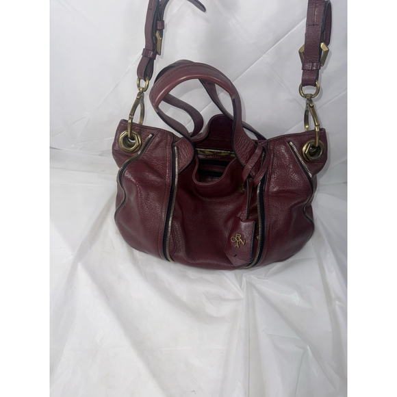 OrYANY Pebble Leather Lian Satchel Purse Handbag Convertible Strap Merlot - Picture 14 of 14